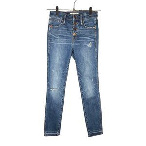 Madewell Womens Size 24 10" High-Rise Skinny Button Fly Drop Hem Edition Jeans